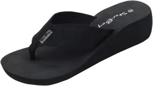 Women's Wedge Canvas Thong Sandal Flip Flops