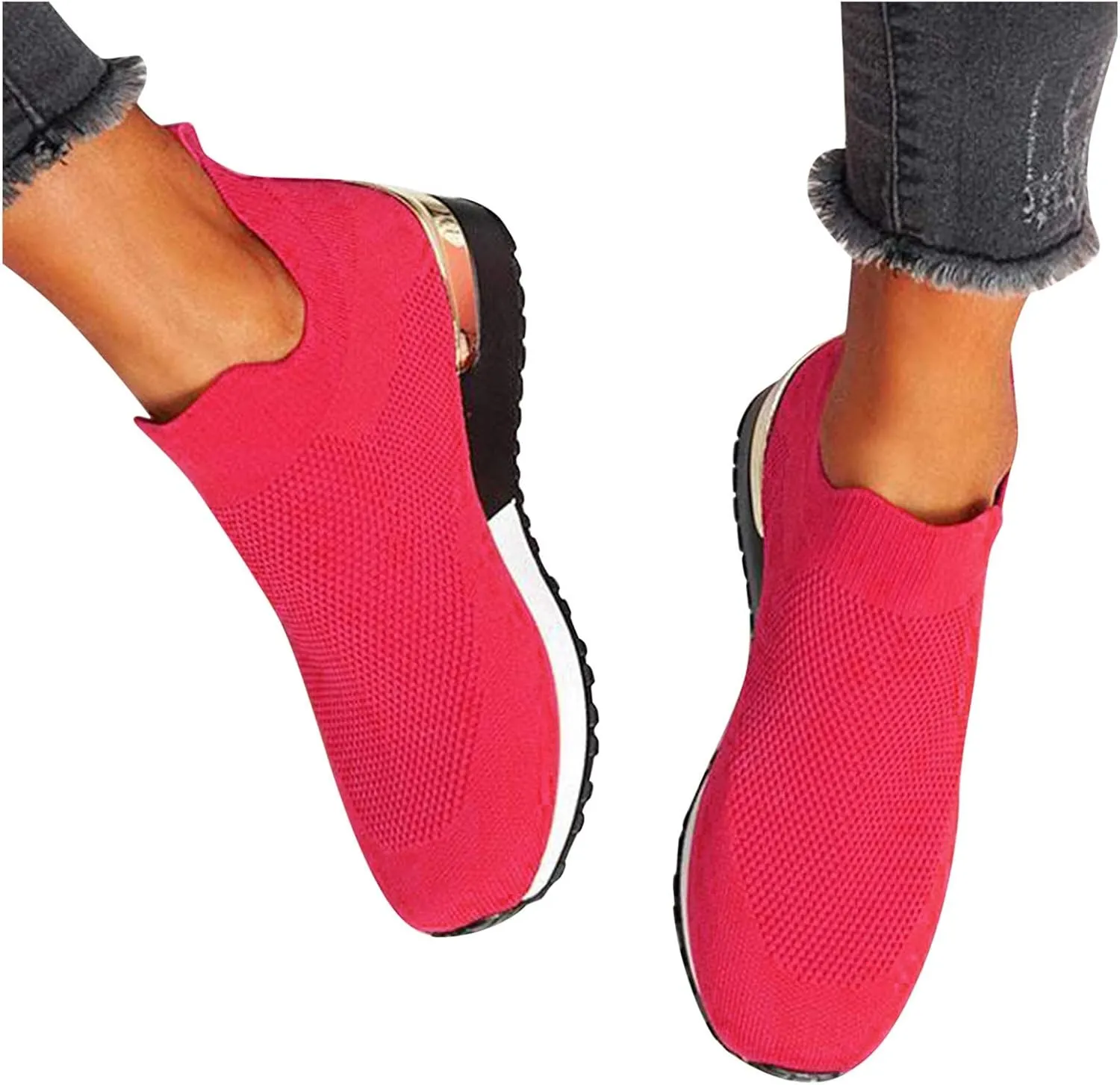 Womens White Platform Sneakers High Top Platform Shoes Fashion Canvas Comfortable Walking Shoes Women Canvas Loafers Women Shoes Slip On Sneakers