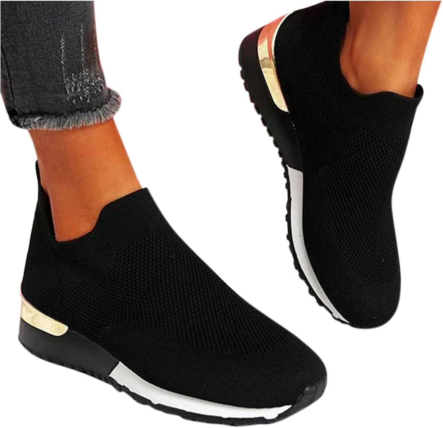 Womens White Platform Sneakers High Top Platform Shoes Fashion Canvas Comfortable Walking Shoes Women Canvas Loafers Women Shoes Slip On Sneakers