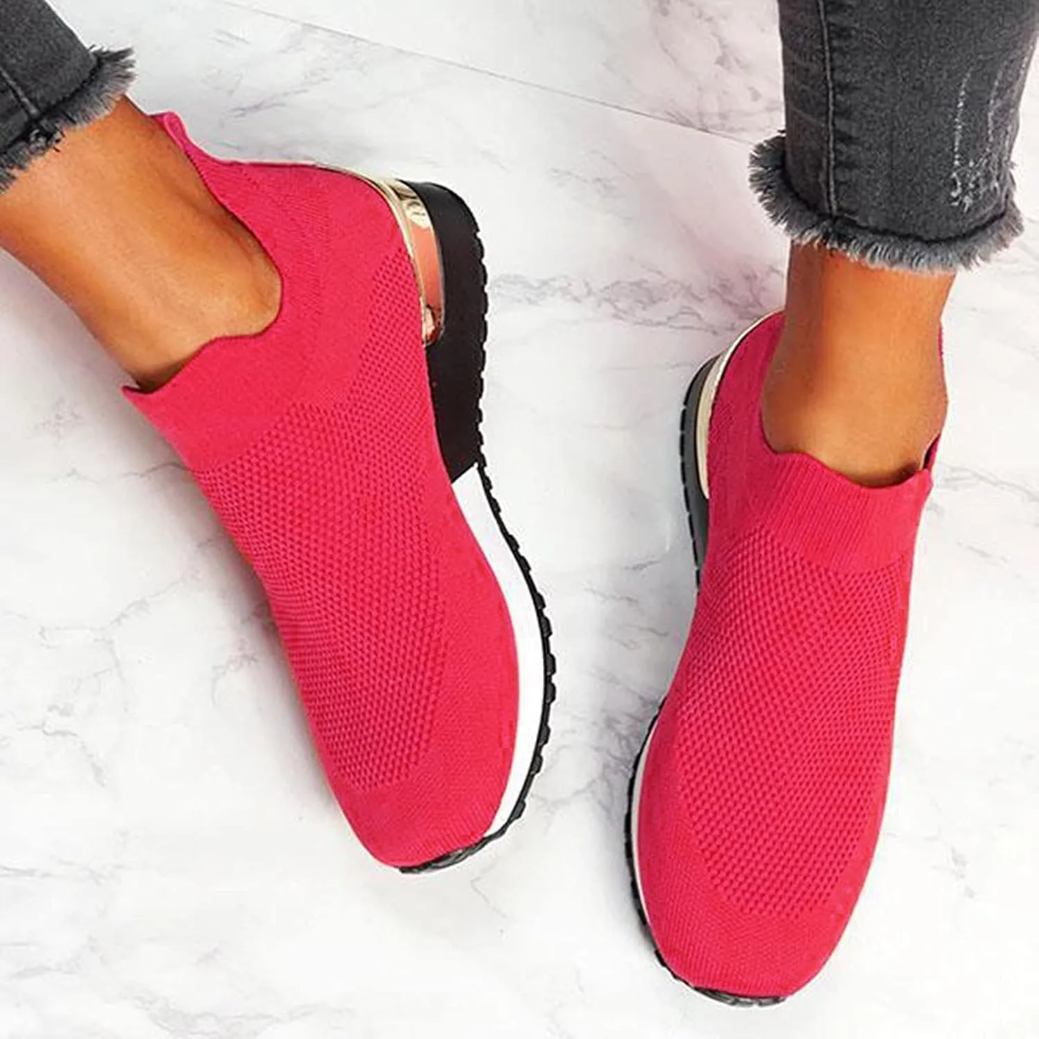 Womens White Platform Sneakers High Top Platform Shoes Fashion Canvas Comfortable Walking Shoes Women Canvas Loafers Women Shoes Slip On Sneakers