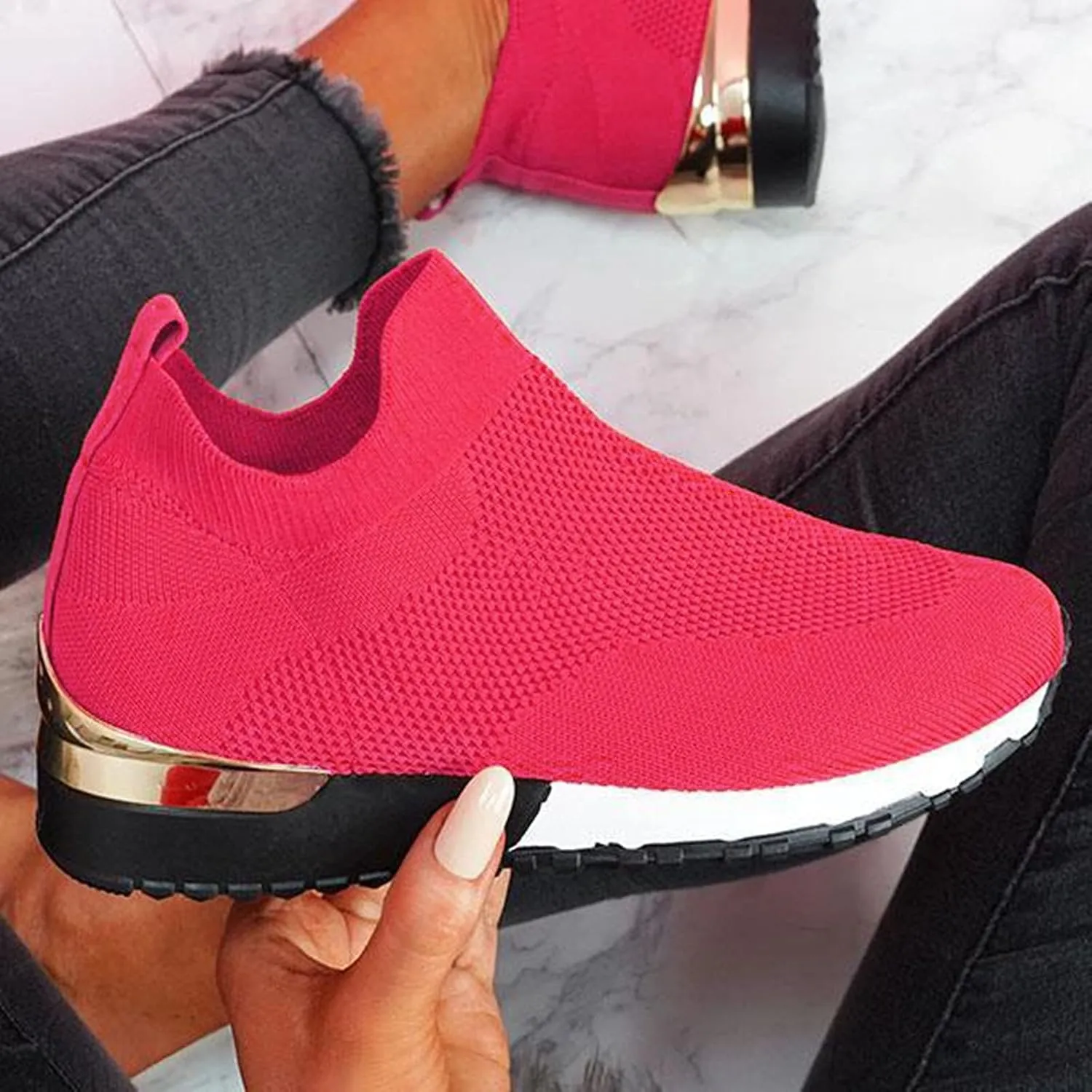Womens White Platform Sneakers High Top Platform Shoes Fashion Canvas Comfortable Walking Shoes Women Canvas Loafers Women Shoes Slip On Sneakers