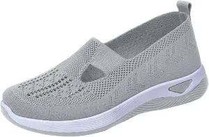 Women's Woven Orthopedic Breathable Soft Shoes Tennis Shoes Womens Sports White Casual Shoes Walking Sneakers Steel Toe Tennis Shoe Loafers Casual Slip On