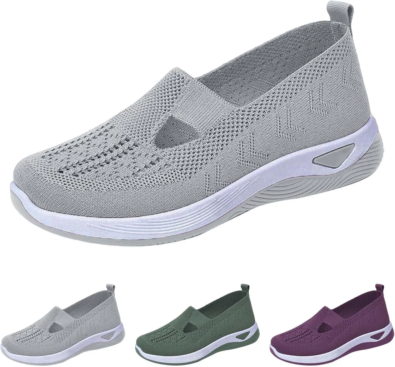 Women's Woven Orthopedic Breathable Soft Shoes Tennis Shoes Womens Sports White Casual Shoes Walking Sneakers Steel Toe Tennis Shoe Loafers Casual Slip On