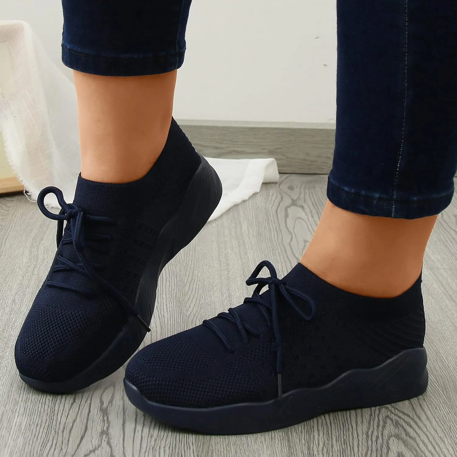 ZSpzx Jogging Casual Shoes for Women Summer Breathable Elastic Athletic Non Slip Tennis Running Sneakers Lace Up Tennis Walking Sports Shoe Fashion Footwear for Outdoor Daily Wear