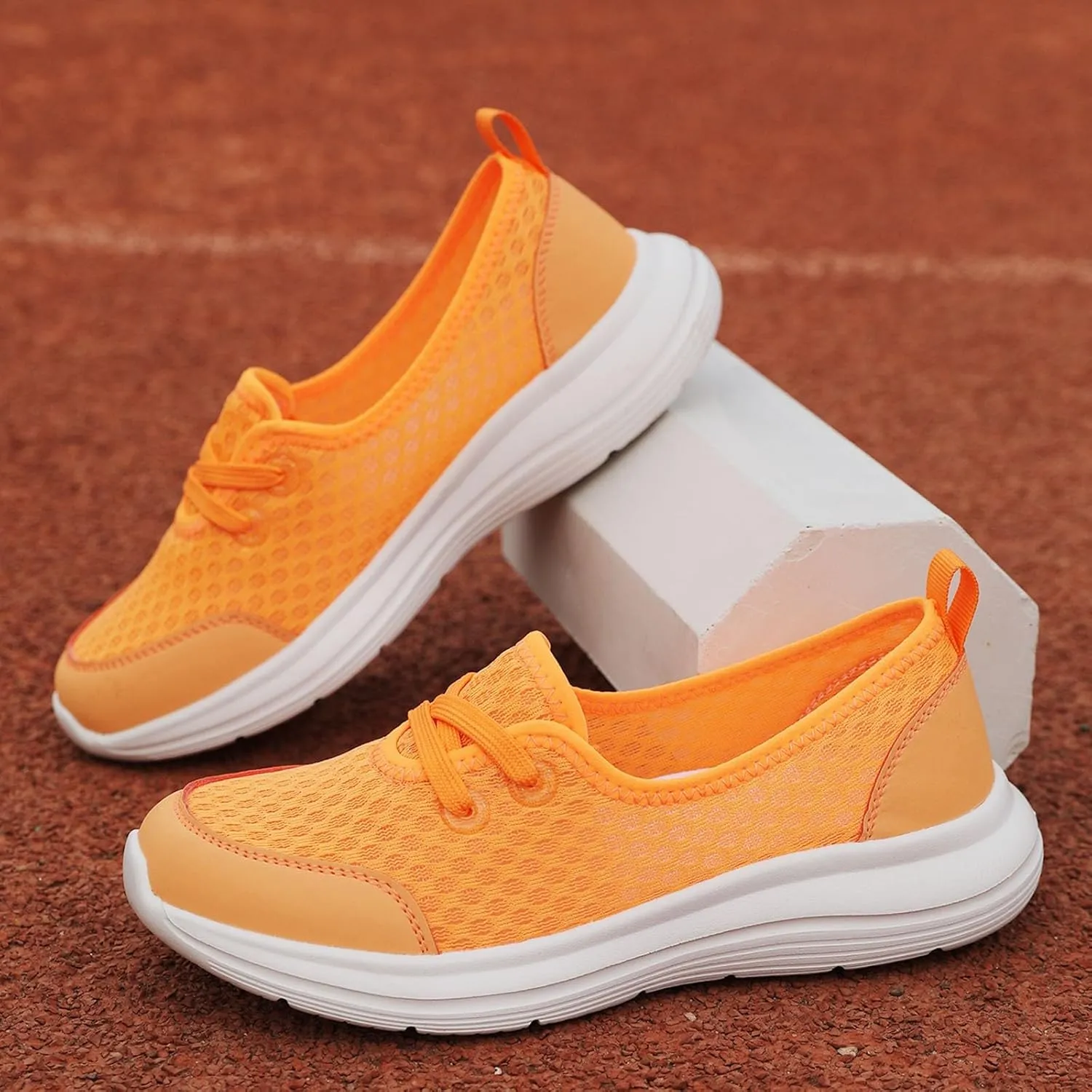 ZSpzx Women's Walking Shoes with Arch Support Air Cushion Mesh Lace Up Breathable Quick Dry Casual Shoes Athletic Running Jogging Comfortable Closed Toe Lightweight Sneakers for Gym Travel Daily Wear