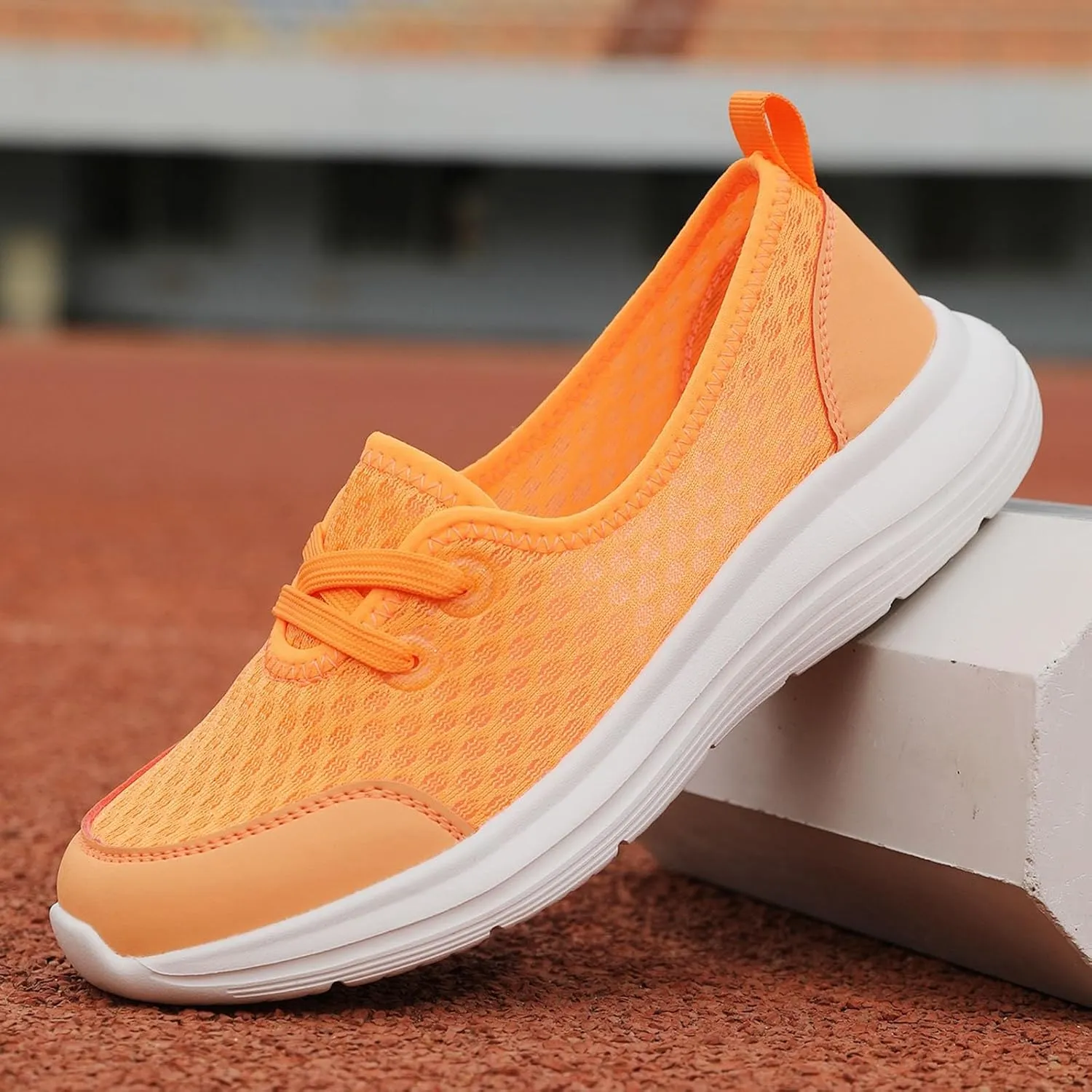ZSpzx Women's Walking Shoes with Arch Support Air Cushion Mesh Lace Up Breathable Quick Dry Casual Shoes Athletic Running Jogging Comfortable Closed Toe Lightweight Sneakers for Gym Travel Daily Wear