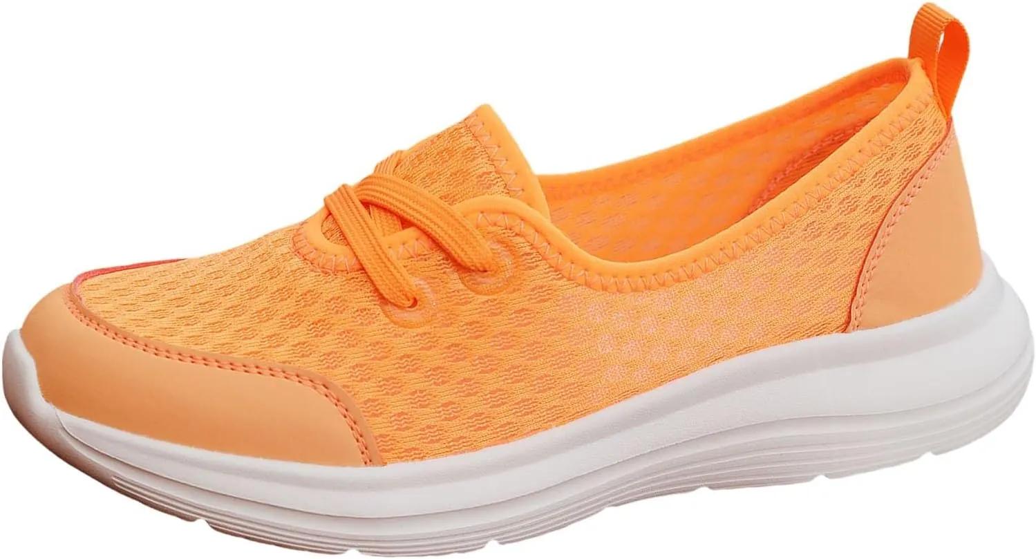 ZSpzx Women's Walking Shoes with Arch Support Air Cushion Mesh Lace Up Breathable Quick Dry Casual Shoes Athletic Running Jogging Comfortable Closed Toe Lightweight Sneakers for Gym Travel Daily Wear